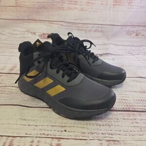 Adidas Ownthegame 2.0 Youth Basketball Shoes Black Gold Size 4